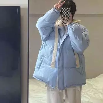 Женская короткая хлопковая куртка большого размера, зимнее пальто для студентов S