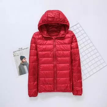 Женская короткая куртка-пуховик, легкая, теплая и тонкая, корейская версия белой куртки с капюшоном на утином пуху 4XL