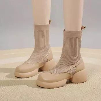 Женская короткая обувь Зима 2025 Новинка Осень Женские ботильоны Обувь По Акции Y2k Высокое качество Ботильоны Тренд сапог 35