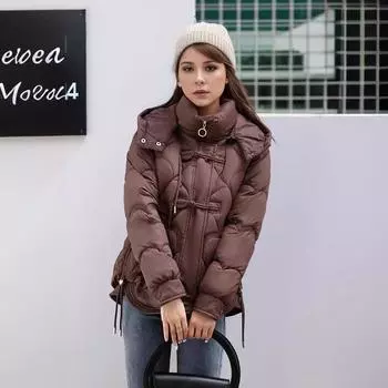 Женская короткая одежда с хлопковой подкладкой, утепленные зимние куртки, новый дизайн пряжек, нишевая одежда с хлопковой подкладкой, корейская версия тонкой M белый