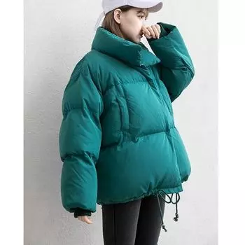 Женская короткая стоячая хлопковая одежда с воротником-стойкой, студенческая корейская версия, свободная одежда для хлеба, новая женская модная зимняя куртка S