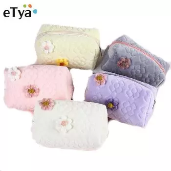 Женская косметичка для красоты, модная девушка, каваи, цветок, мягкая косметичка, косметичка, многофункциональный студенческий пенал-органайзер