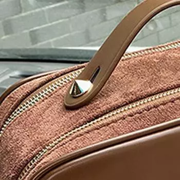 Женская косметичка из искусственной кожи, замшевая косметичка, многофункциональная косметичка-органайзер, двойная застежка-молния, портативная косметичка, простая косметичка