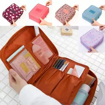 Женская косметичка Многофункциональная сумка для хранения Высококачественная печатная несессер Сумка для девочек Дорожная ручная работа 8