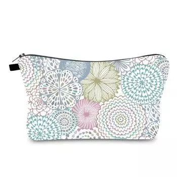 Женская косметичка с геометрическим принтом, туалетные принадлежности, дорожный футляр для хранения