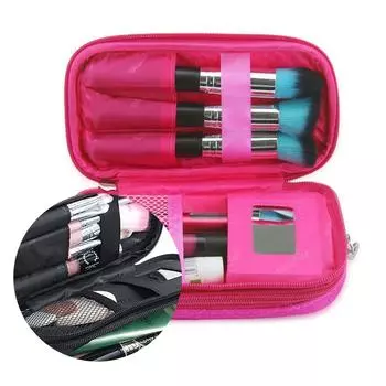 Женская косметичка с зеркалом, красивые сумки для кистей для макияжа, дорожный набор, органайзер, косметичка, многофункциональный 2-слойный органайзер One Size чёрный