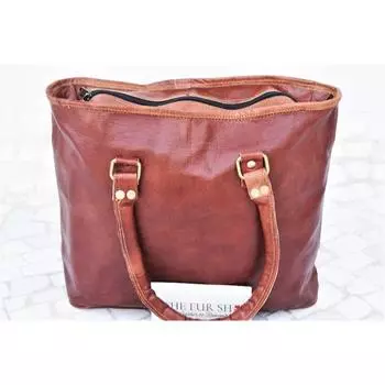 Женская кожаная дорожная сумка-тоут | Кожаная сумка, кожаная большая сумка, кожаная сумочка через плечо, сумочка на ночь, персонализированный подарок для нее 11 x 4 x 15 in коричневый