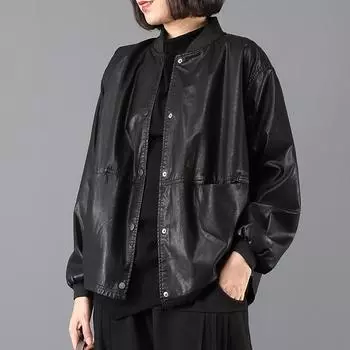 Женская кожаная куртка большого размера, короткое зимнее пальто, женская мода осень-зима 2024, новая утолщенная куртка, весенний топ для женщин L [100-72.5kg]