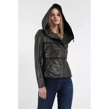 Женская кожаная куртка из натуральной кожи, кожаная куртка, кожаное пальто, пальто из овчины, женская куртка, кожаная куртка с капюшоном, женская куртка цвета хаки