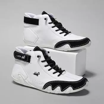 Женская кожаная модная рабочая обувь на мягкой подошве, удобные новейшие дизайнерские брендовые мотоциклетные ботинки для отдыха, обувь для мужчин 36