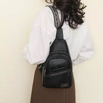 Женская кожаная нагрудная сумка, однотонная сумка через плечо, поясная сумка с цветными бретелями бежевый