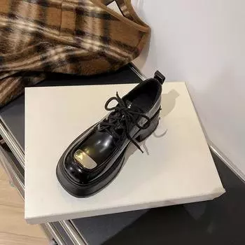 Женская кожаная обувь. Мокасины. Повседневная кожаная обувь на шнуровке. 35 чёрный