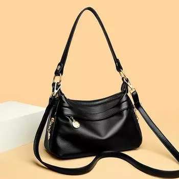 Женская кожаная сумка большой вместимости Messenger Bags монохромная роскошная женская сумка через плечо высокого качества