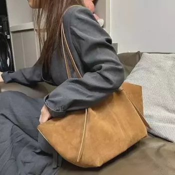 Женская кожаная сумка через плечо большой вместимости - дизайн French Wing