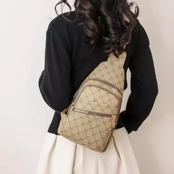 Женская кожаная сумка через плечо Сумка через плечо с принтом Сумка для мобильного телефона Нагрудная сумка чёрный