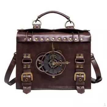 Женская кожаная сумка через плечо в стиле стимпанк через плечо в стиле рок-гот