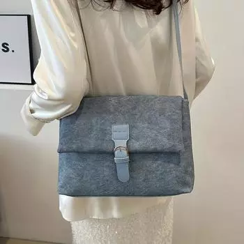 Женская кожаная сумка через плечо в винтажном стиле, шикарный дизайн, повседневная сумка через плечо, элегантная повседневная сумка для путешествий чёрный