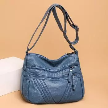 Женская кожаная сумка для матери среднего возраста, сумка через плечо, сумка с несколькими карманами фиолетовый