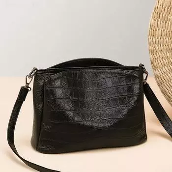 Женская кожаная сумка из натуральной кожи, вместительная сумка через плечо, 3 слоя, высокое качество, дизайнер, новинка