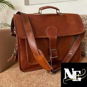 Женская кожаная сумка-мессенджер ручной работы, кожаная сумка для ноутбука, сумка через плечо, кожаный портфель, кожаная сумка-сэтчел, сумка-портфель для ноутбука, сумка для колледжа 13 x 10 x 4 in коричневый