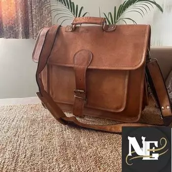 Женская кожаная сумка-мессенджер ручной работы, кожаная сумка для ноутбука, сумка через плечо, кожаный портфель, кожаная сумка-сэтчел, сумка-портфель для ноутбука, сумка для колледжа 13 x 10 x 4 in коричневый