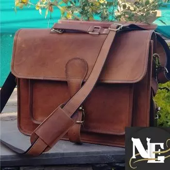 Женская кожаная сумка-мессенджер ручной работы, кожаная сумка для ноутбука, сумка через плечо, кожаный портфель, кожаная сумка-сэтчел, сумка-портфель для ноутбука, сумка для колледжа 13 x 10 x 4 in коричневый