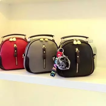 Женская кожаная сумка, мини-сумка через плечо, винтажная сумка для волос с подвеской в виде ракушки, сумки 20*9*18cm чёрный