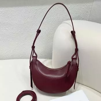 Женская кожаная сумка-полумесяц из искусственной кожи, сумки-седла через плечо, высокая текстура, французский дизайн, роскошный дизайн
