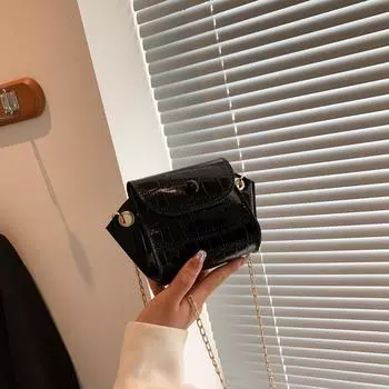 Женская кожаная сумка с каменным узором, модная дизайнерская сумка с цепочкой и пряжкой, мини-одиночная квадратная сумка, сумка через плечо