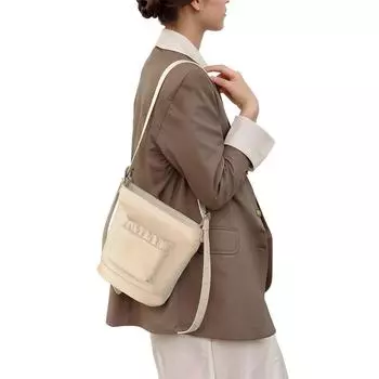 Женская кожаная сумка Spring Underarm Crossbody Bag High-end Solid Color Simple Pocket Bucket Bag