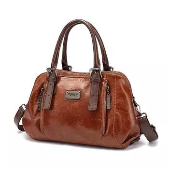 Женская кожаная сумка в стиле ретро, сумка-мениска, портативная сумка-мессенджер, вместительная, с несколькими отделениями, женская сумка зелёный