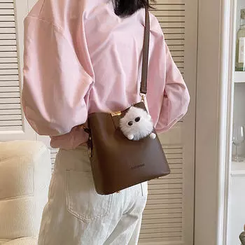 Женская кожаная сумка-ведро Hobo Satchel Легкая сумка для покупок через плечо