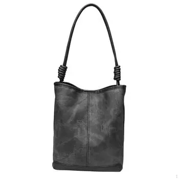 Женская кожаная сумка-ведро, стильная сумка-портфель, дорожная сумка для поездок на работу и обратно