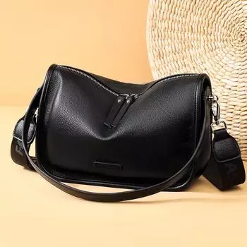 Женская кожаная сумка, высококачественная сумка на одно плечо под мышкой, первый слой из коровьей кожи, большая вместимость, портативная женская сумка-мессенджер белый