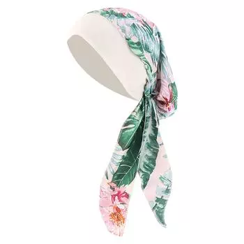 Женская красочная мусульманская шляпа, стрейч-тюрбан в стиле ретро, шапка с головным убором C