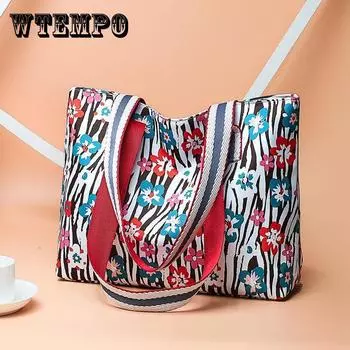 Женская красочная сумка, нейлоновая парусиновая сумка большой емкости, простая водонепроницаемая сумка-тоут, повседневная сумка на одно плечо 27*35*10cm