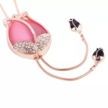 Женская красота тюльпан цветок кулон стразами свитер длинное ожерелье белый