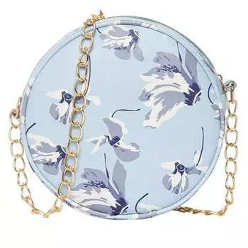 Женская круглая сумка на ремне с цветочным принтом для девочек