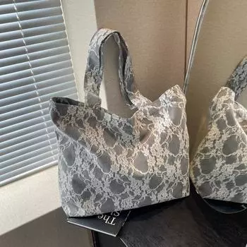 Женская кружевная большая сумка большой вместимости через плечо