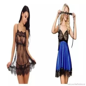 Женская кукла Ladysta, черно-синяя ночная рубашка, свободный размер ( С/М/Л)