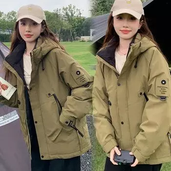 Женская куртка 2XL, утолщенная теплая уличная ветровка, стеганая куртка, новая осенне-зимняя хлопковая куртка, рабочая одежда, хлопковая одежда S