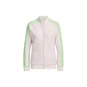 Женская куртка Adidas Color Block Striped с воротником-стойкой, застежкой-молнией и длинными рукавами, цвет масляно-серый, фиолетовый IK9795 M