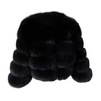 Женская куртка элегантная однотонная искусственная мягкая модная меховая удобная повседневная M легкие хаки