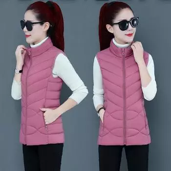 Женская куртка без рукавов осень-зима мода повседневная женская теплая женская жилетка верхняя одежда женская жилетка с капюшоном M