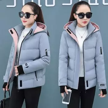 Женская куртка больших размеров на осень и зиму с утеплителем и капюшоном, короткая повседневная свободная верхняя одежда на молнии 4XL