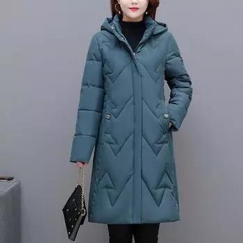 Женская куртка больших размеров на осень и зиму с утеплителем средней длины, легкая, облегающая, повседневная верхняя одежда средней длины 6XL