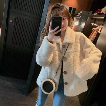 Женская куртка больших размеров осень-зима свободное короткое пальто