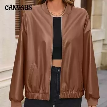 Женская куртка больших размеров, повседневная байкерская кожаная куртка из искусственной кожи с короткими рукавами, топы S абрикосовый