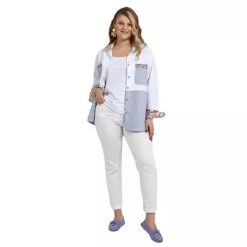 Женская куртка большого размера Fierte Lm17100, стеганая на пуговицах Konbin