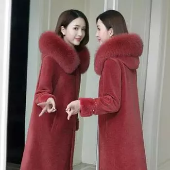 Женская куртка большого размера на осень и зиму с утеплителем, свободная повседневная теплая с капюшоном и воротником-стойкой 3XL